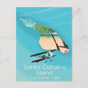 Carte Postale Père Noël Catalina Island Californie États-Unis