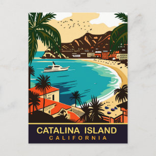 Carte Postale Père Noël Catalina, Plage, CA, Voyage