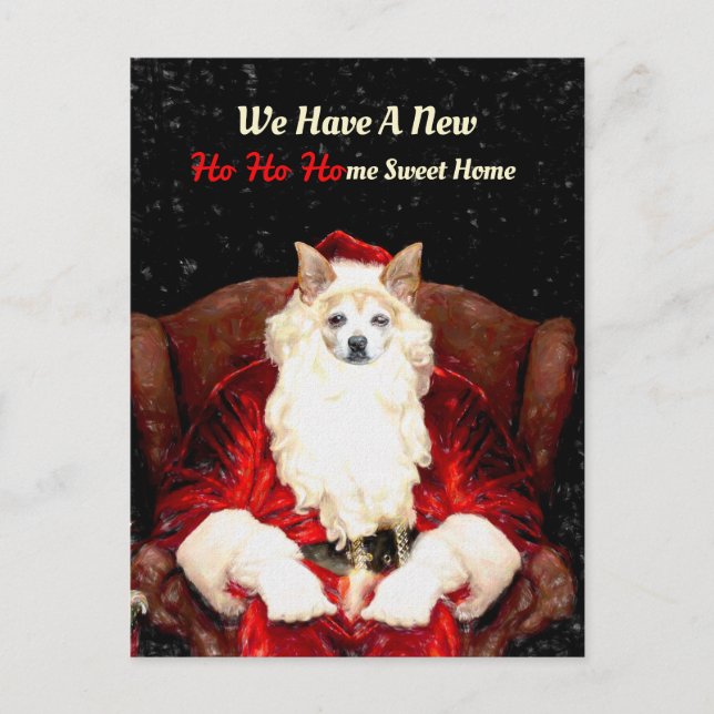 Carte Postale Père Noël Chihuahua Chien Rouge Drôle Nouvelle Adr (Devant)