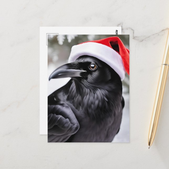 Carte Postale Père Noël Crow (Devant/Arrière en situation)