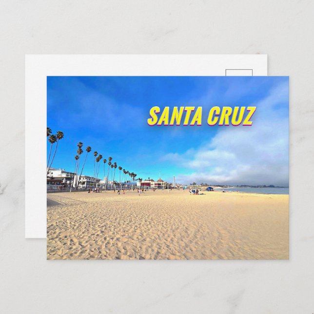 Carte Postale Père Noël Cruz Beach Boardwalk California (Devant / Derrière)