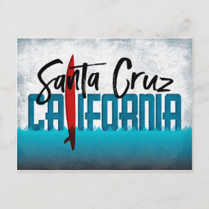 Carte postale père Noël Cruz California Surboard