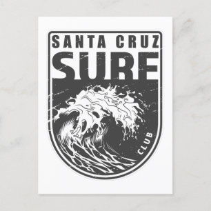 Carte Postale Père Noël Cruz Surf Club California Emblem