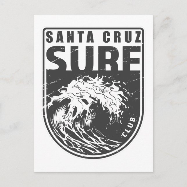 Carte Postale Père Noël Cruz Surf Club California Emblem (Devant)