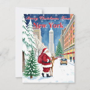 Carte Postale Père Noël de Noël à New York dans Manhattan