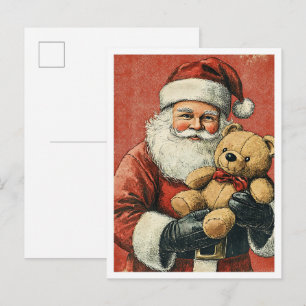 Carte Postale Père Noël de Noël vintage nostalgique