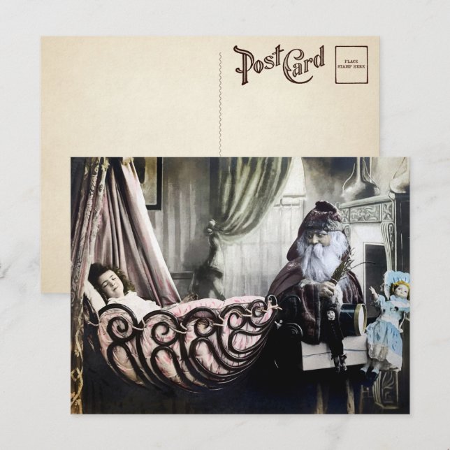 Carte postale Père Noël Déplaisant vintage (Devant / Derrière)