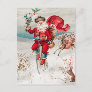 Carte Postale Père Noël drôle vintage Noël de Noël
