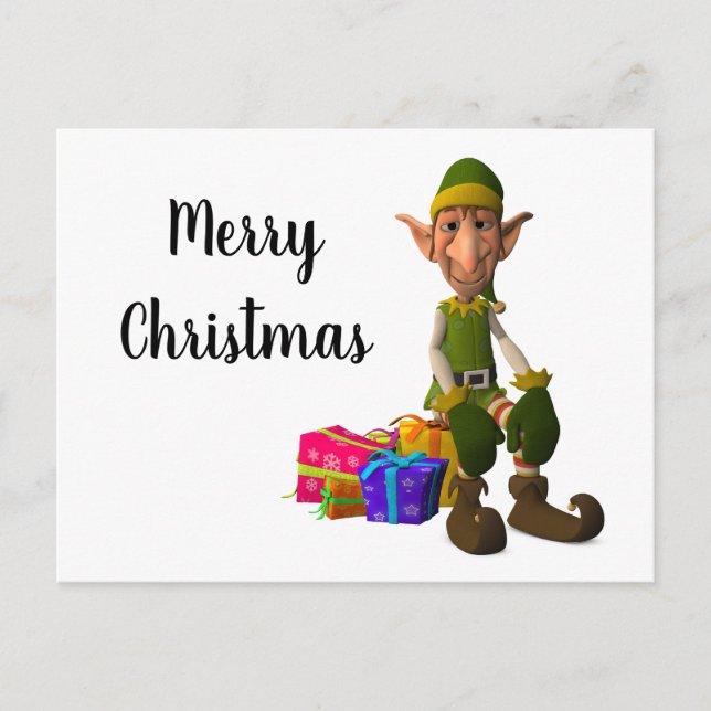 Carte postale père Noël Elf Holiday (Devant)