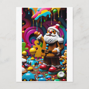 Carte Postale Père Noël en bonbons de Santa-Land