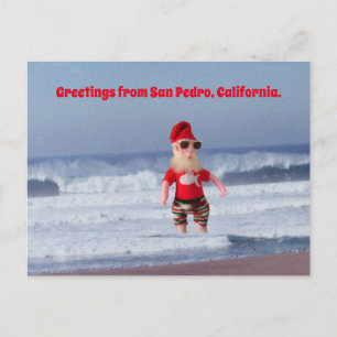 Carte postale - Père Noël en Surf
