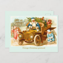 Père Noël en voiture avec les anges Jouer. Noël