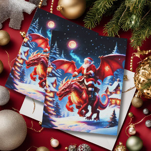 Carte Postale Père Noël Et Dragon Le Soir De Noël