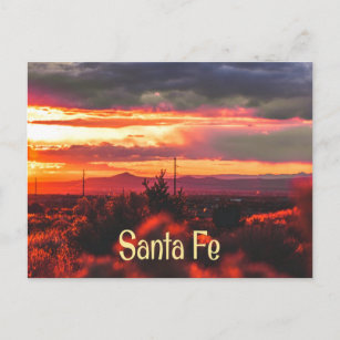 Carte Postale père Noël Fe New Mexico Sun Set