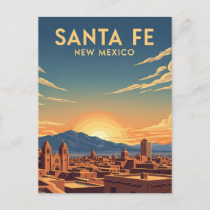 Carte Postale Père Noël Fe Skyline New Mexico Travel