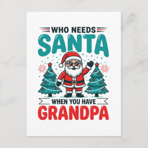 Carte Postale Père Noël Grand-père Famille