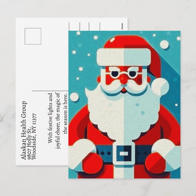 Carte postale Père Noël Holiday (Devant / Derrière)