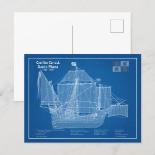 Carte Postale Père Noël Maria - Plan de plan d'expédition ABD