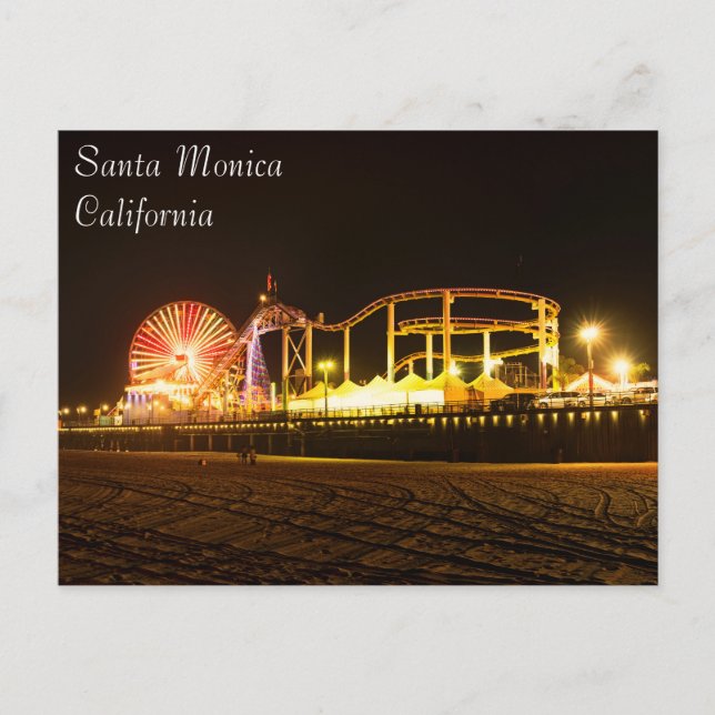 Carte postale Père Noël Monica Beach (Devant)