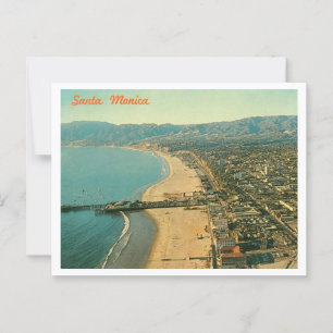 Carte Postale Père Noël Monica CA Aerial View 1960