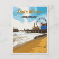 Carte postale père Noël Monica California