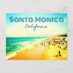 Carte Postale père Noël Monica, Californie Summer Beach Scene