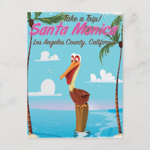 Carte Postale Père Noël Monica Cartoon affiche de voyage rétro