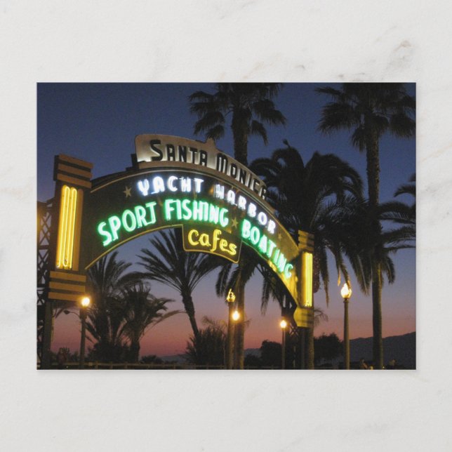 Carte postale père Noël Monica Pier (Devant)