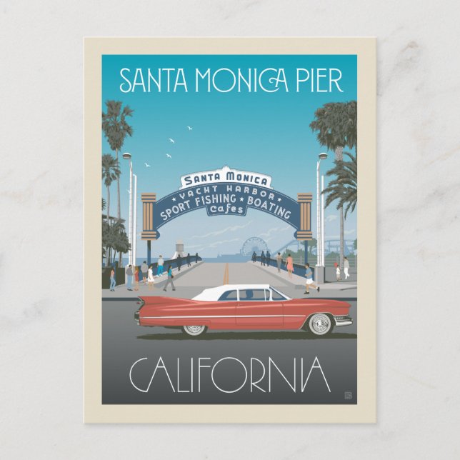 Carte Postale Père Noël Monica Pier | Californie (Devant)