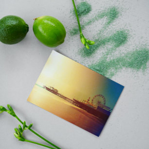 Carte Postale Père Noël Monica Pier - Orange Sunrise Photo Edit