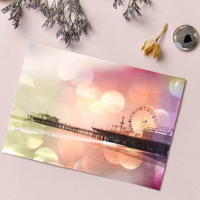 Carte Postale Père Noël Monica Pier - Sparkling Rose Photo Edit (Créateur téléchargé)