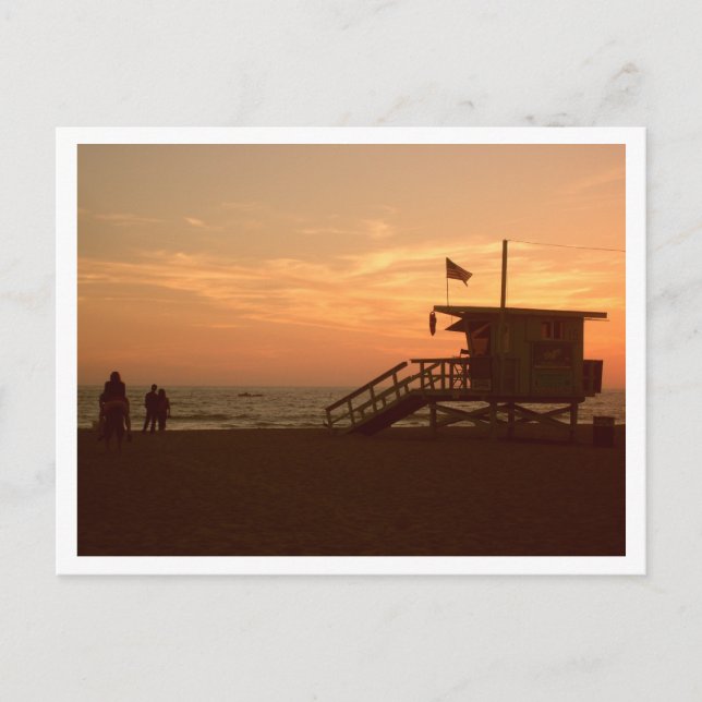 Carte postale père Noël Monica State Beach (Devant)