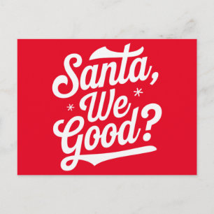 Carte Postale Père Noël, on va bien ? Cadeau De Noël Pour Elle