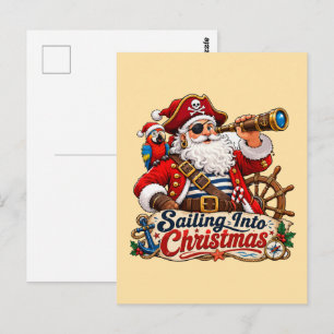 Carte Postale Père Noël Pirate de Noël