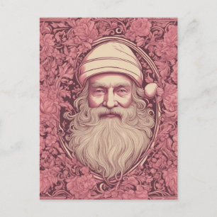 Carte Postale Père Noël Rétro Rose