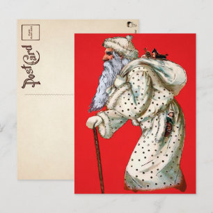 Carte postale Père Noël Roboté à points Polka de V