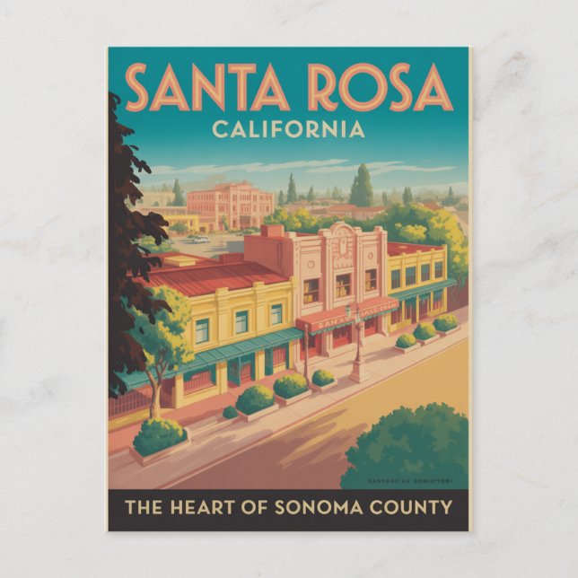 Carte Postale Père Noël Rosa Californie (Devant)
