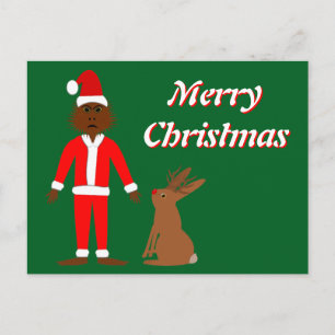 Carte Postale Père Noël Sasquatch et Jackalope