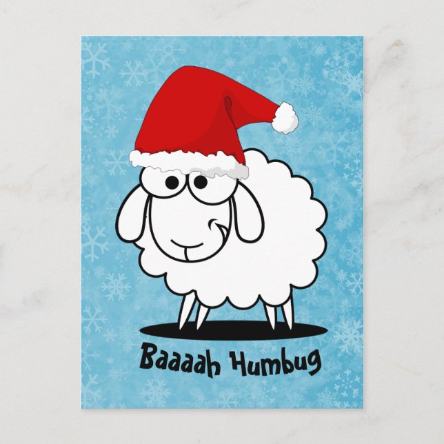 Carte Postale Père Noël Sheep Bah Humbug (Devant)