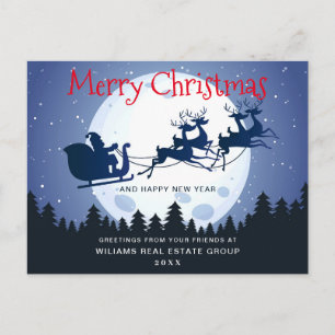 Carte Postale Père Noël Sleigh Noël Fête de Noël Accueil d'entre