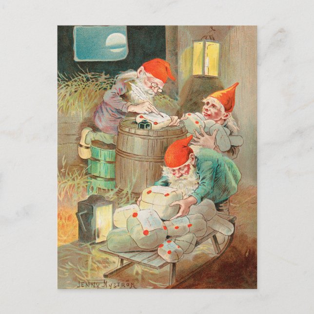 Carte Postale Père Noël suédoise de Noël (par Jenny Nyström) (Devant)