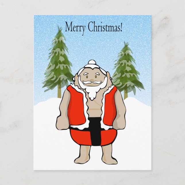 Carte Postale Père Noël Sumo de Noël (Devant)