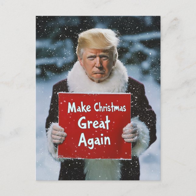 Carte Postale Père Noël Trump : "Rendre sa grandeur à Noël" (Devant)