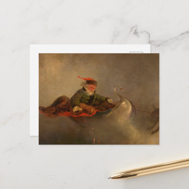 Carte Postale Père Noël, veille de Noël par William H. Beard (Devant/Arrière en situation)