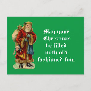 Carte Postale Père Noël vintage Avec Cadeaux