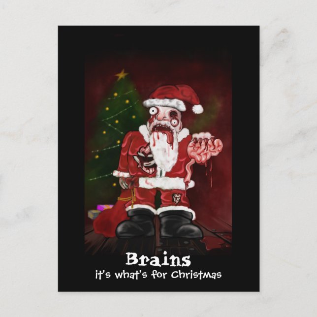 Carte postale Père Noël Zombie (Devant)