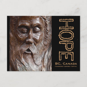 Carte Postale Père Temps Vieux Homme Visage Bois Carving