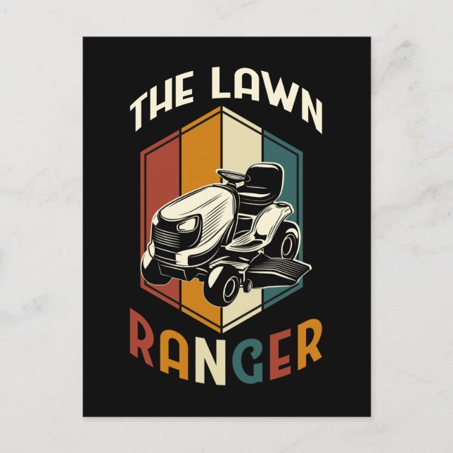 Carte Postale Père tondeuse à gazon drôle (Devant)