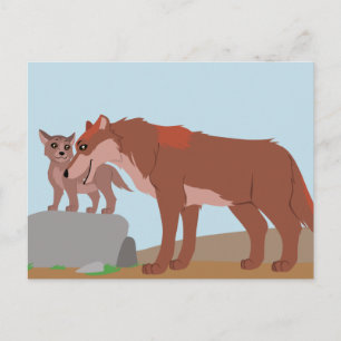 Carte Postale Père Wolf et Pup