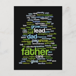 Carte Postale Père Word Cloud